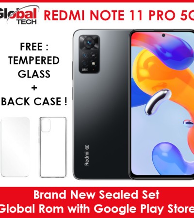Xiaomi Redmi Note 11 Pro 5G 128GB / Global Version (FREE : TEMPERED GLASS + BACK CASE)