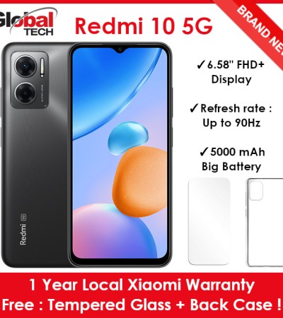 Xiaomi Redmi 10 5G 128GB ROM + 6GB RAM (Global Version) (1 Year Local Xiaomi Warranty) (FREE : TEMPERED GLASS + BACK CASE)